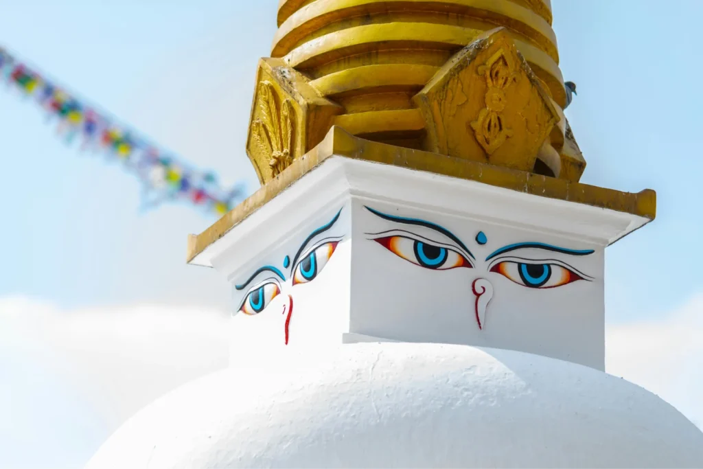 The eyes of Buddha on a stupa