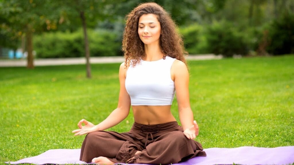 A girl in the middle of her meditation